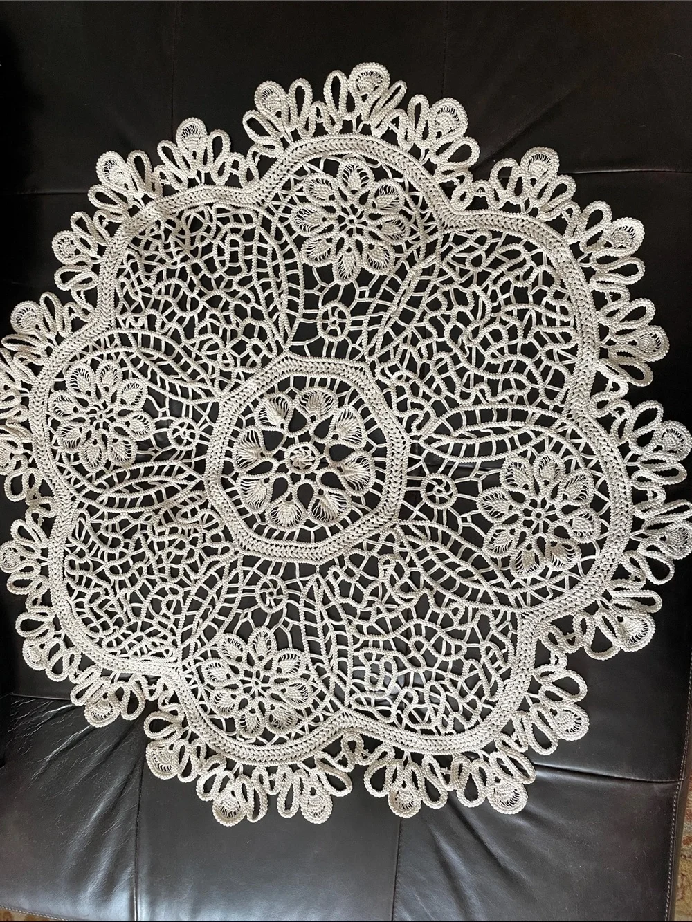 Handmade cream Crochet Lace Doily - Elegant Table Accent